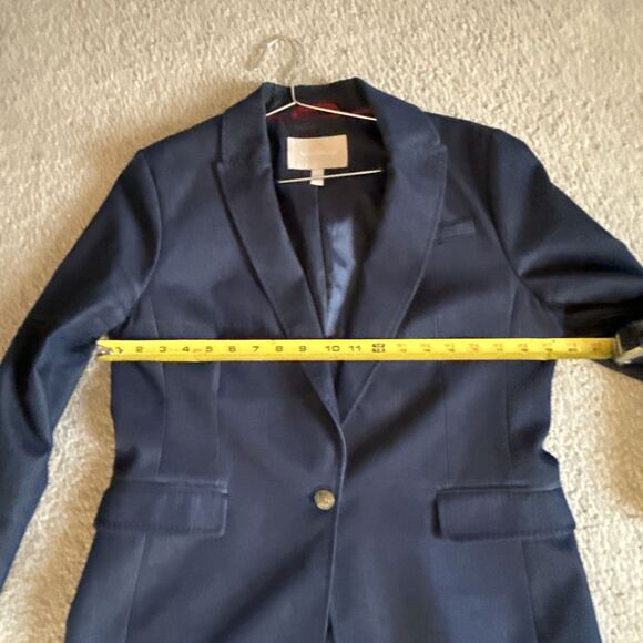 Banana Republic Blue Lined Button Stretch Blazer Jacket | Sz 12 Petit - Picture 9 of 11